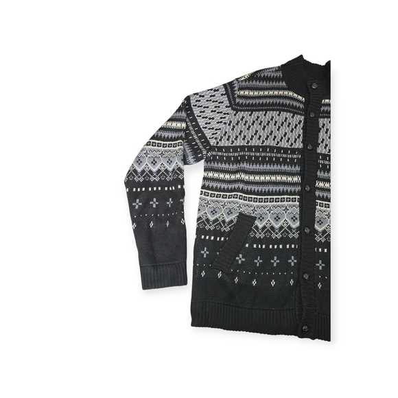 LRG Men's Black and Gray Cardigan Sweater - Picture 6 of 7